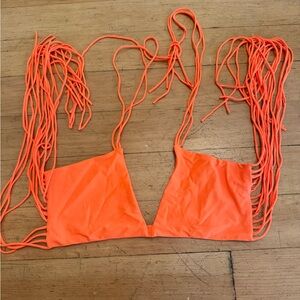 Vibrant Orange Mikoh Strappy Bikini Top